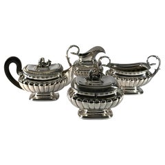 Antique Magnificent Fine Solid Silver Sterling Dutch Bachelors Tea Set Pot Caddy 1823