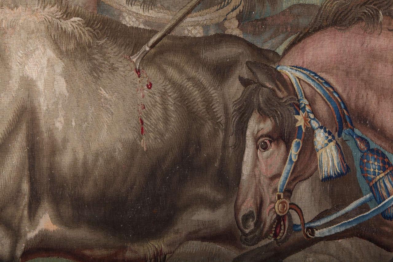 Magnifico  Arazzo storico fiammingo con la caccia al toro, XVII secolo in vendita 3