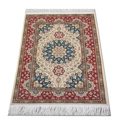 Magnificent Floral Silk Rugs, Turkish Hereke Oriental Rug Handmade Carpet