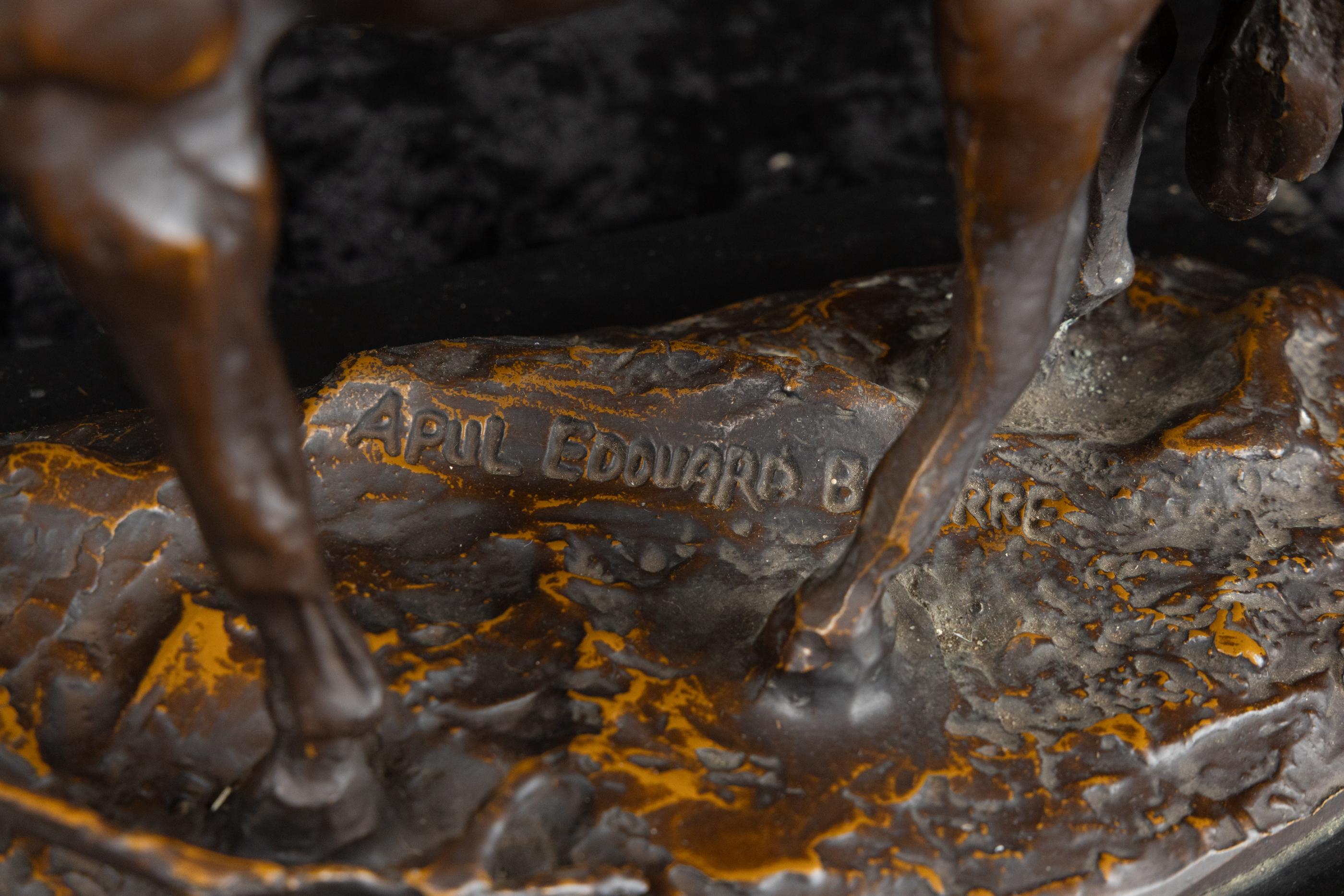 Bronzo Magnifico cavallo francese del XIX secolo in bronzo, firmato A. Paul Brierre, su marmo in vendita