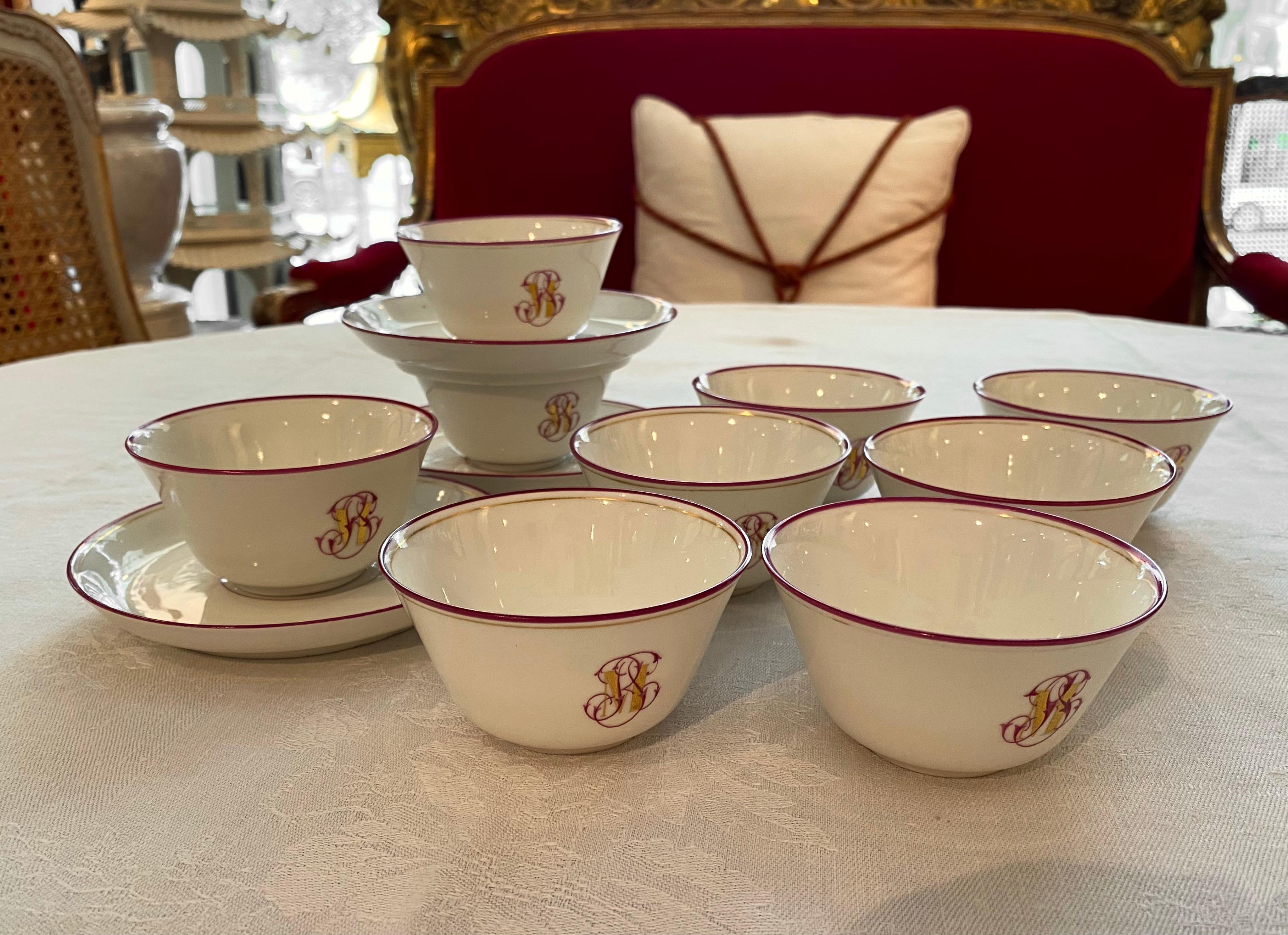 Magnificent French Antique Porcelain 116-Piece Dinner Set, 19th Century For Sale 6