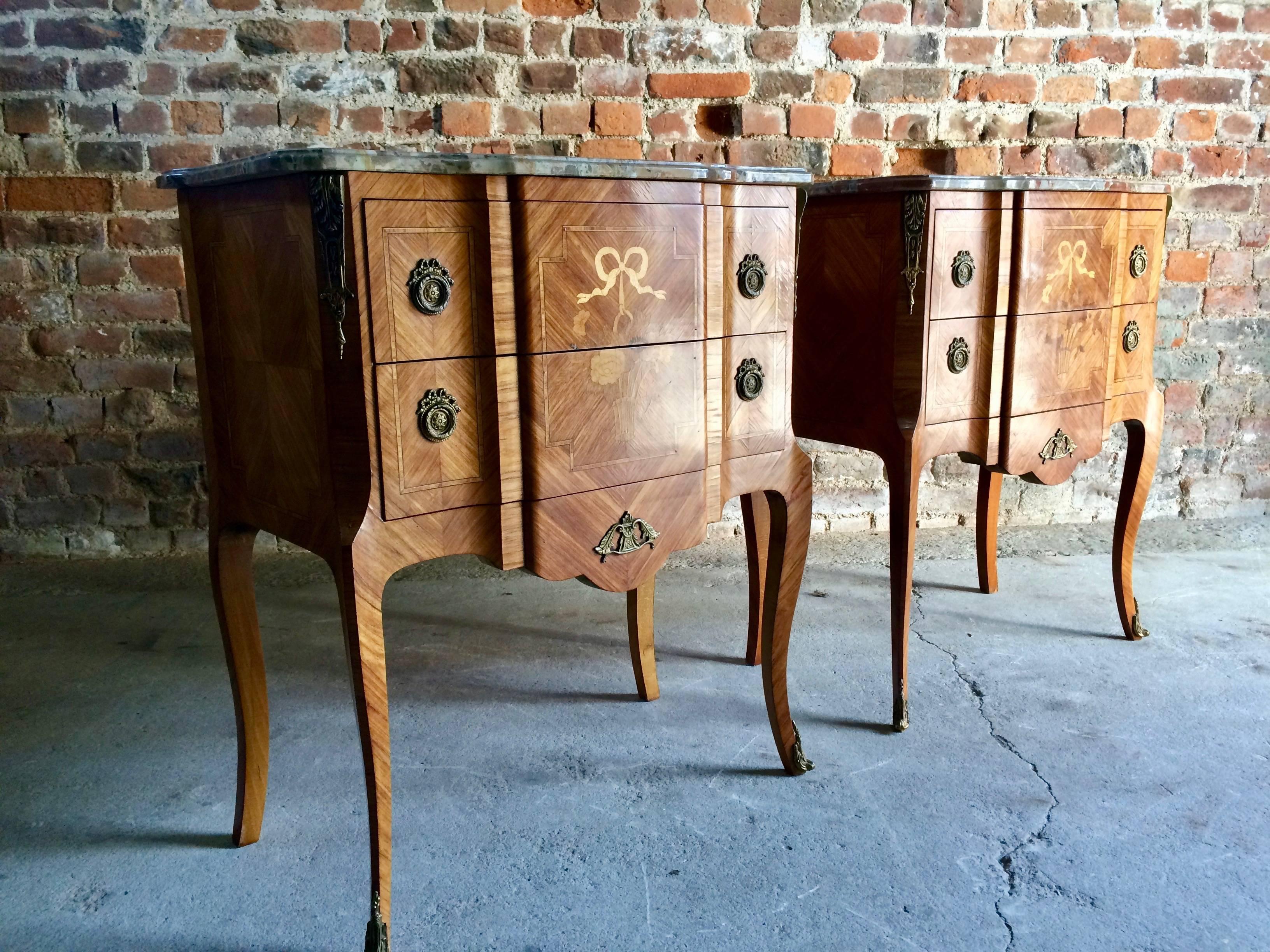Pair of Magnificent French Bedside Tables or Nightstands in Louis XV Style 2