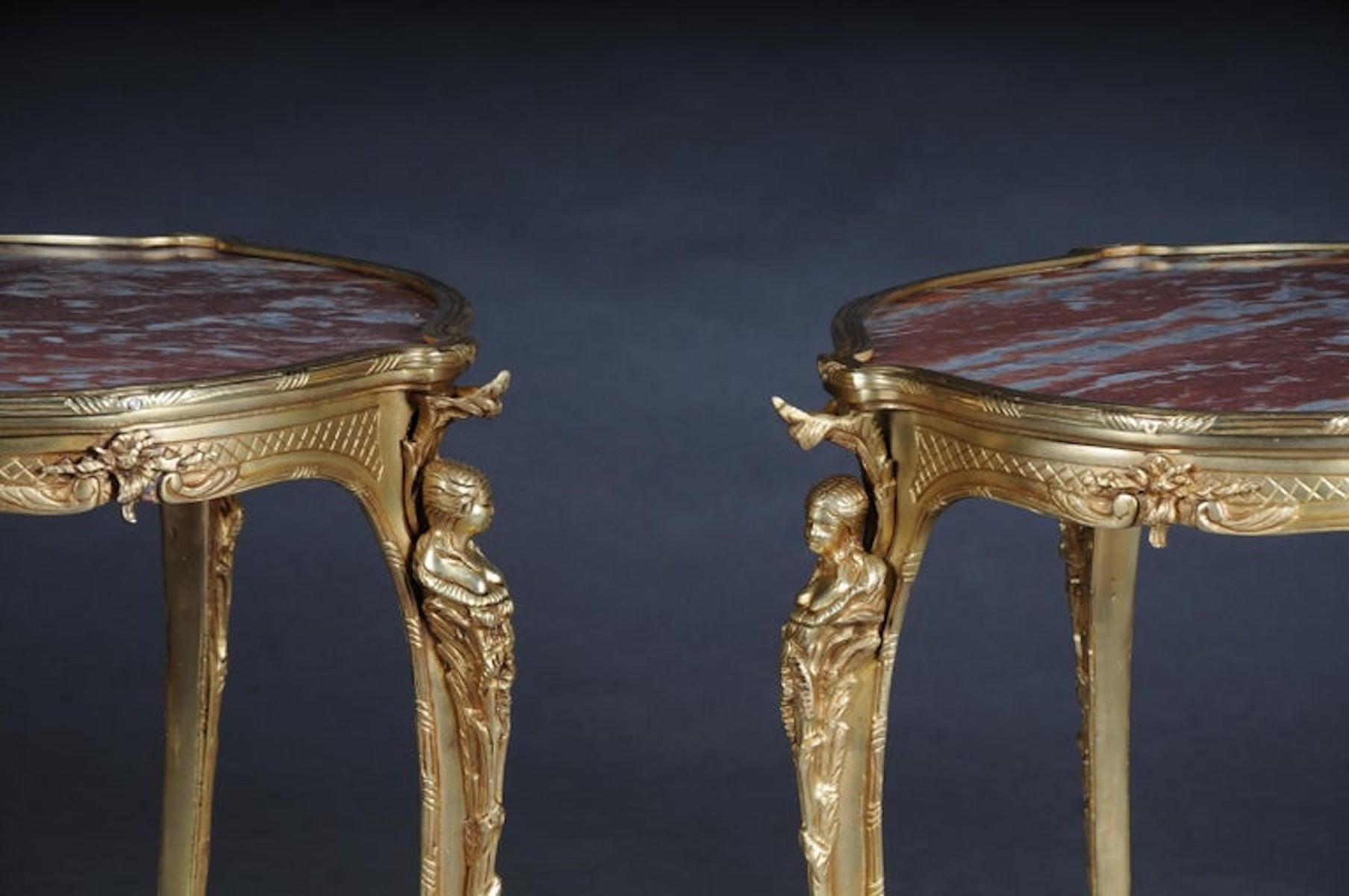 Magnifique table ou table d'appoint à pompons en bronze français de Zwiener, Napoléon III en vente 5