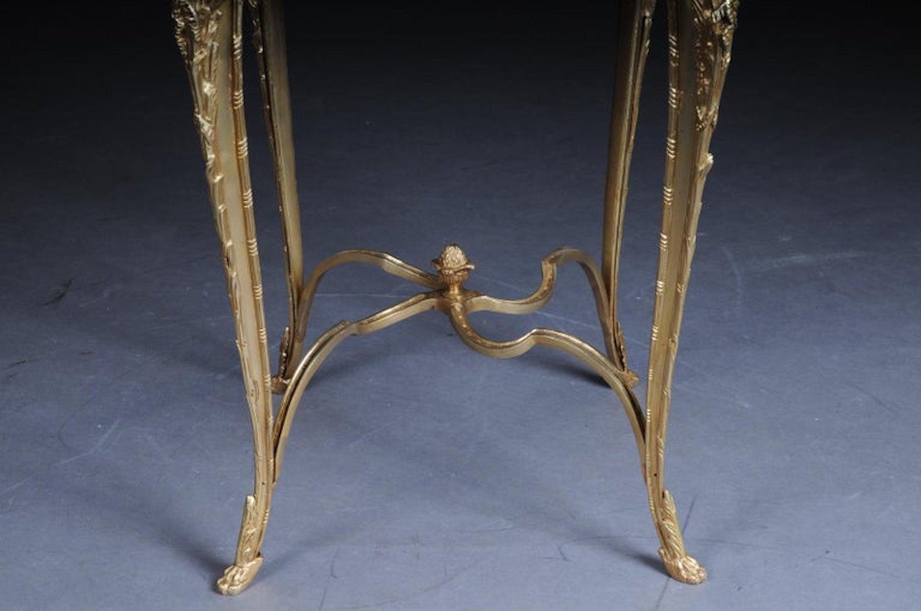 Magnifique table ou table d'appoint à pompons en bronze français de Zwiener, Napoléon III en vente 6