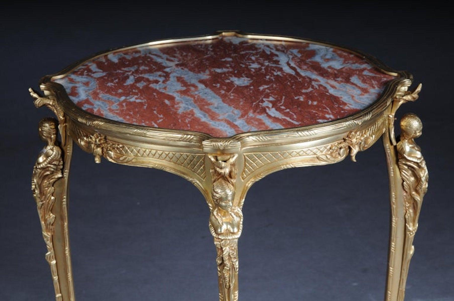 Magnifique table ou table d'appoint à pompons en bronze français de Zwiener, Napoléon III en vente 2