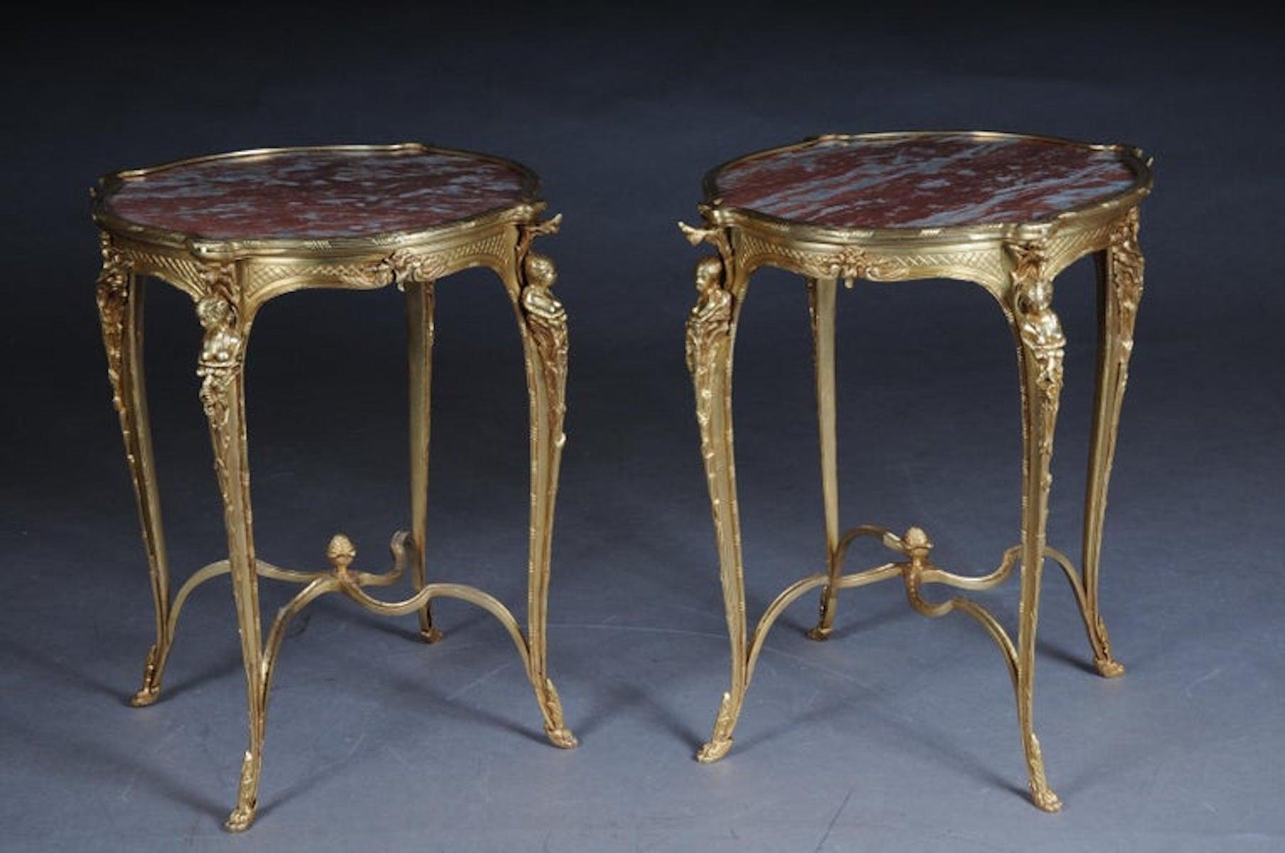 Magnifique table ou table d'appoint à pompons en bronze français de Zwiener, Napoléon III en vente 4