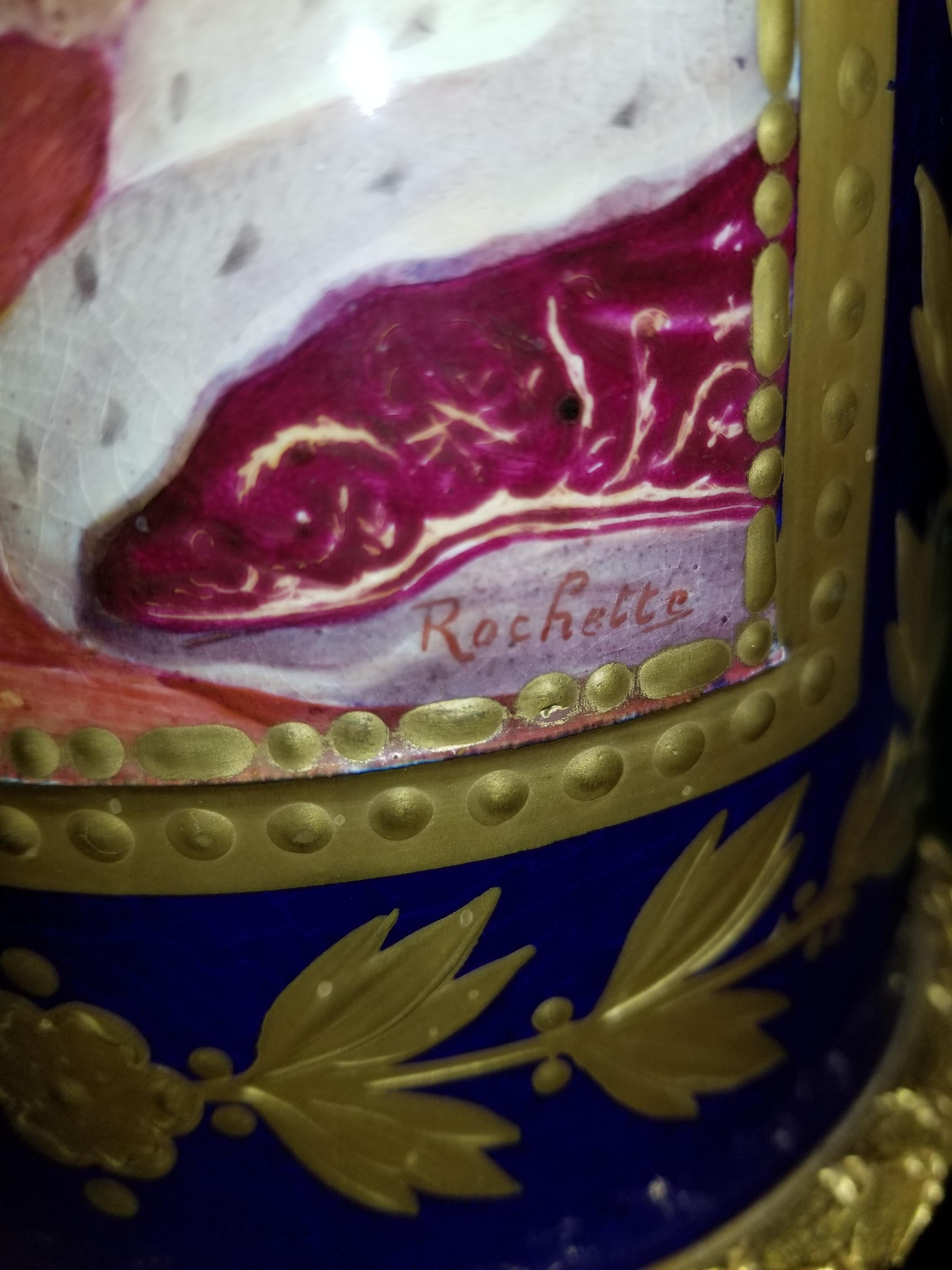 Magnifique paire de piédestaux en porcelaine de Sèvres de style Empire français napoléonien en bronze doré en vente 8