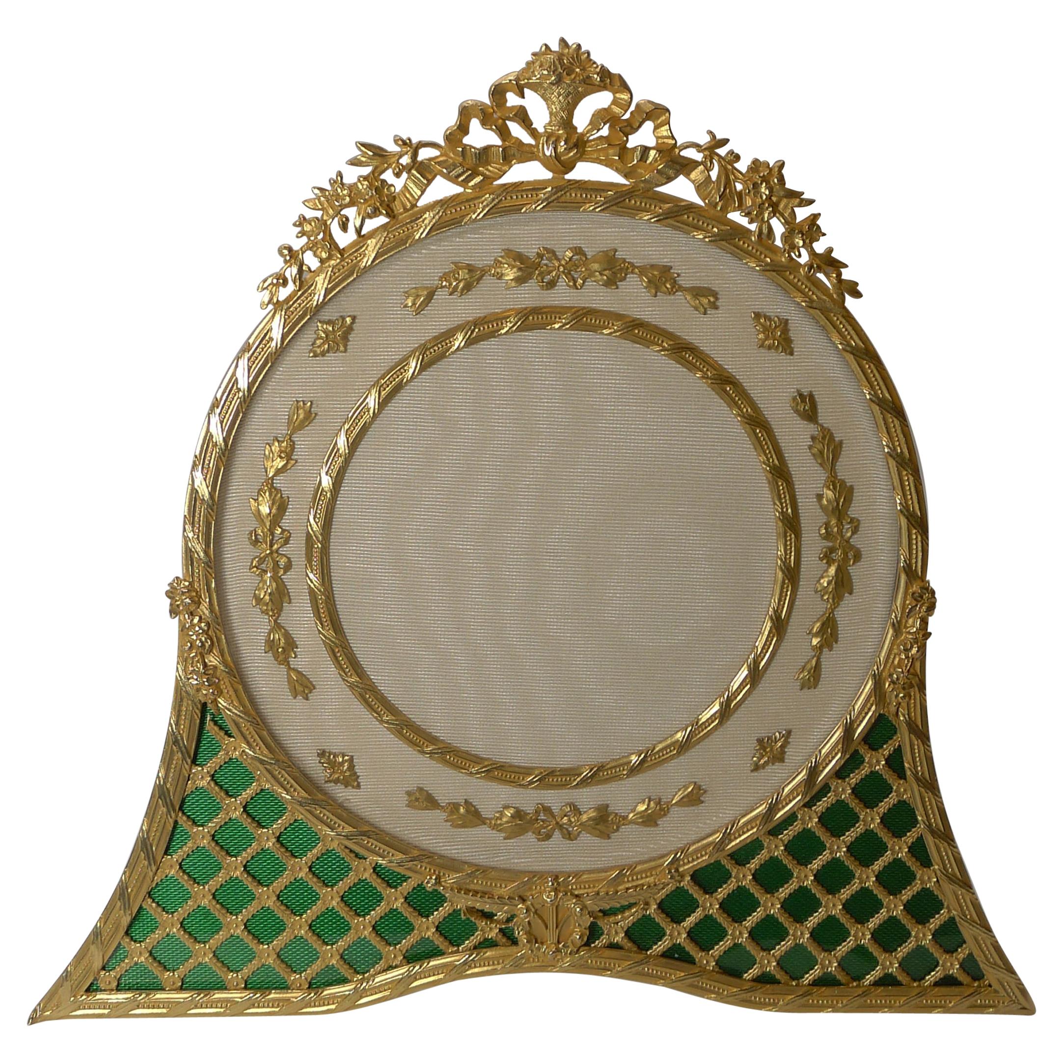Magnificent French Gilded Bronze & Enamel Picture Frame, c.1900