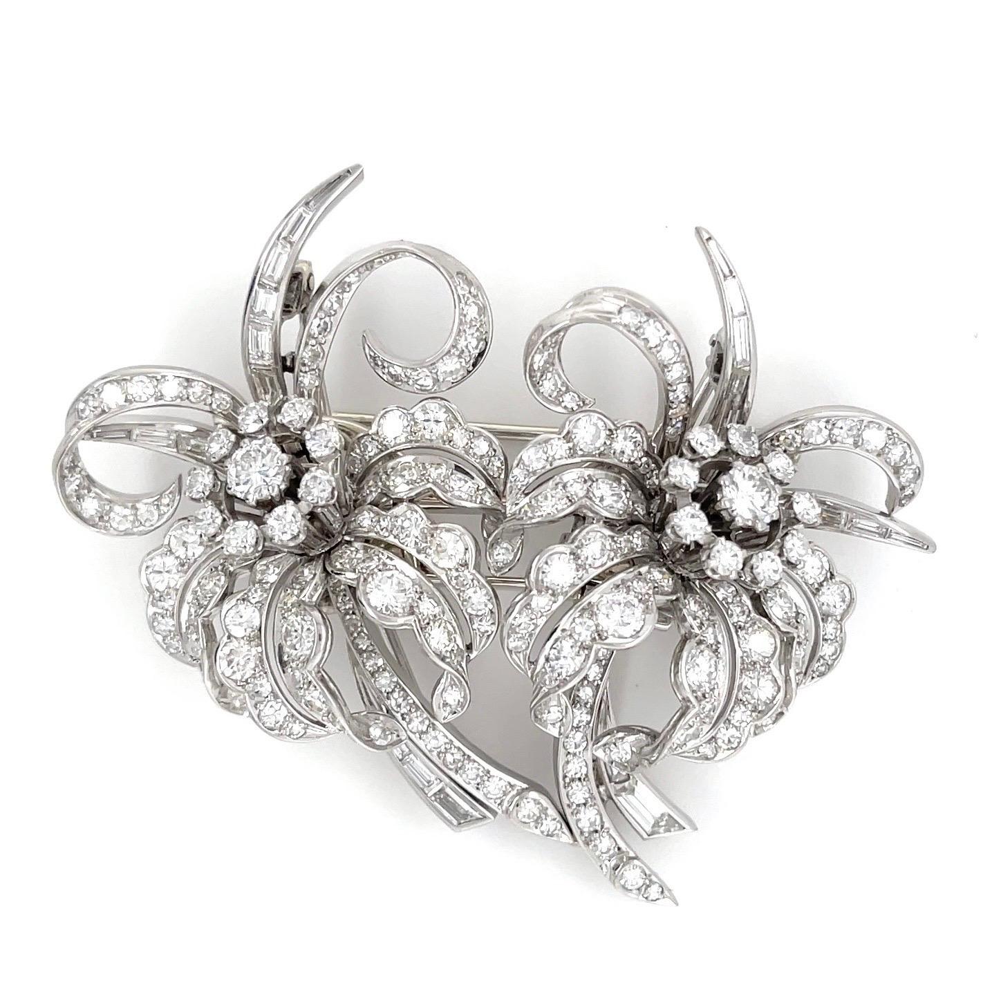 Magnificent French Hand Made Platinum & Diamond Brooch For Sale 5