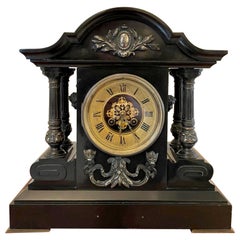 Antique Magnificent French Marble Eight-Day Mantel Clock