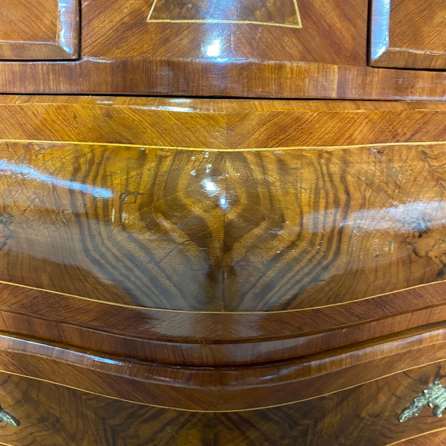 Magnificent French Marble Top Bombe Chest of Drawers or Commode For Sale 1