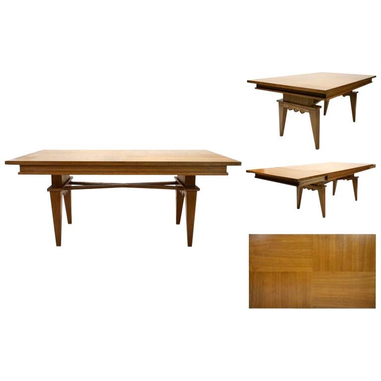 Magnificent French Midcentury Oak Extending Dining Table