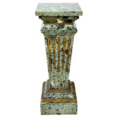 Magnificent French Neoclassical Ormolu Mounted Verdigris Marble Pedestal