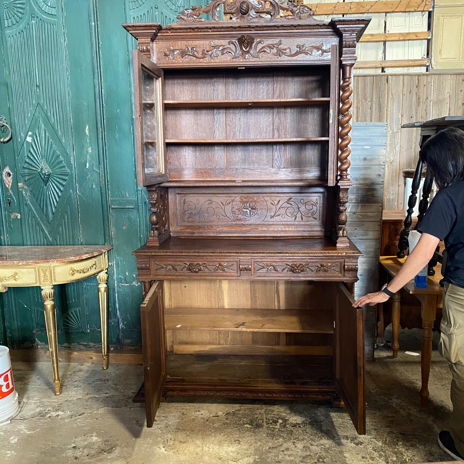 Magnificent French Renaissance Black Forest Hunt Buffet Sideboard Cabinet 4