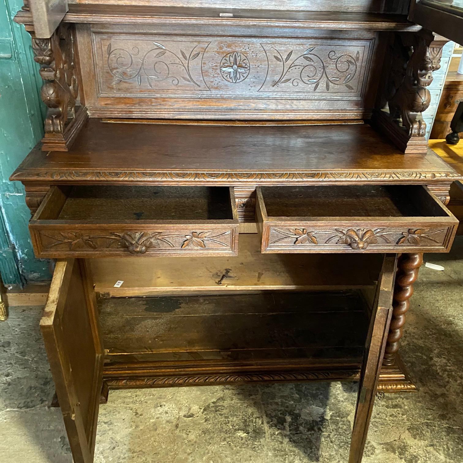 Magnificent French Renaissance Black Forest Hunt Buffet Sideboard Cabinet 5