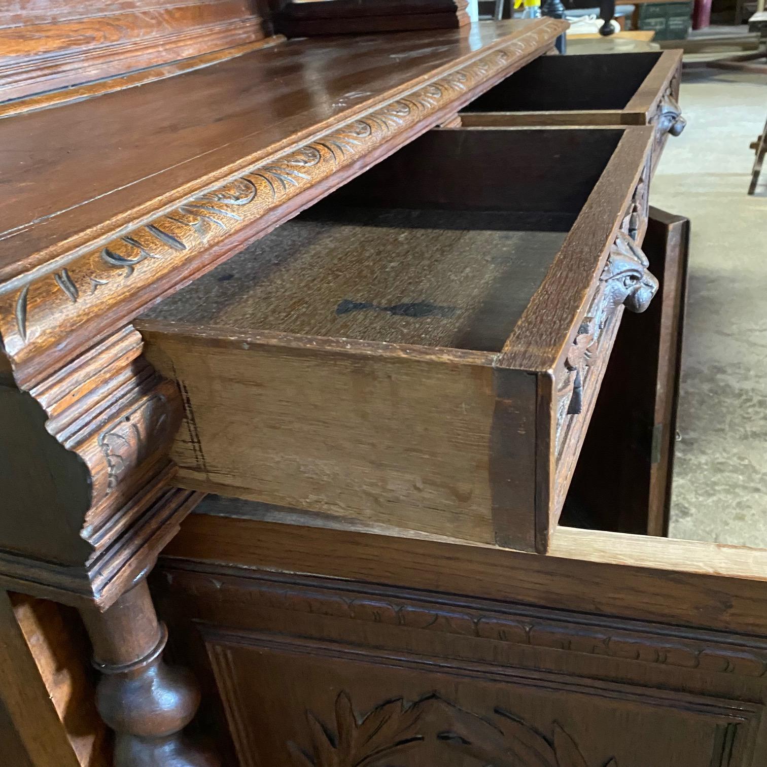 Magnificent French Renaissance Black Forest Hunt Buffet Sideboard Cabinet 7