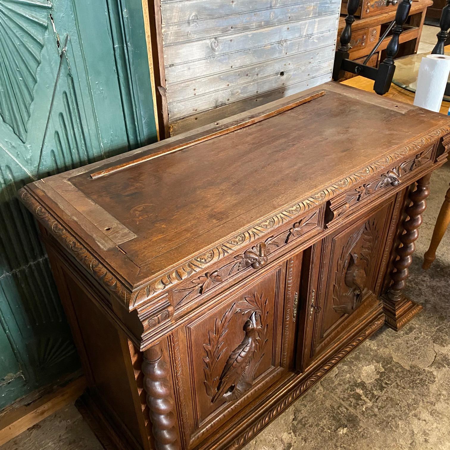 Magnificent French Renaissance Black Forest Hunt Buffet Sideboard Cabinet 13