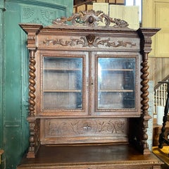 Magnificent French Renaissance Black Forest Hunt Buffet Sideboard Cabinet