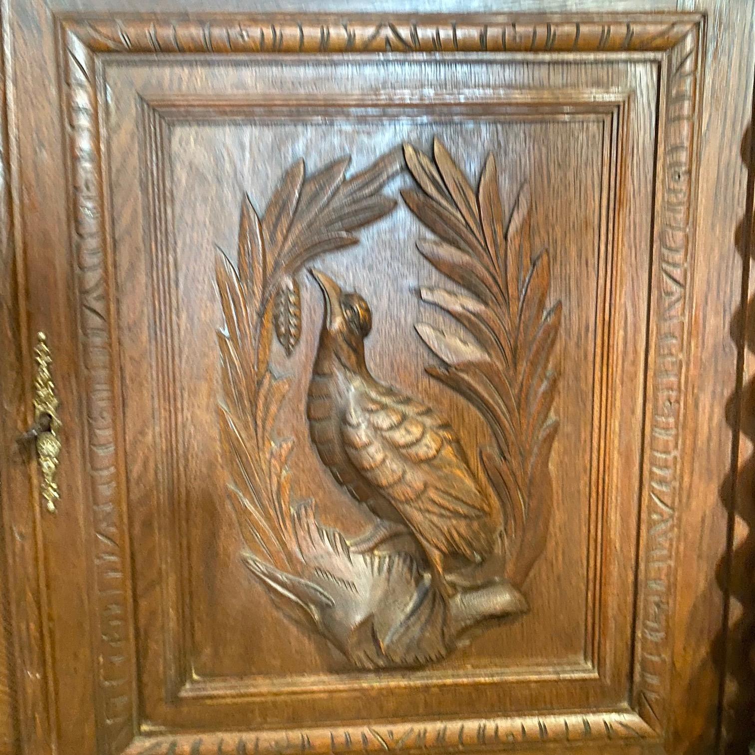 19th Century Magnificent French Renaissance Black Forest Hunt Buffet Sideboard Cabinet