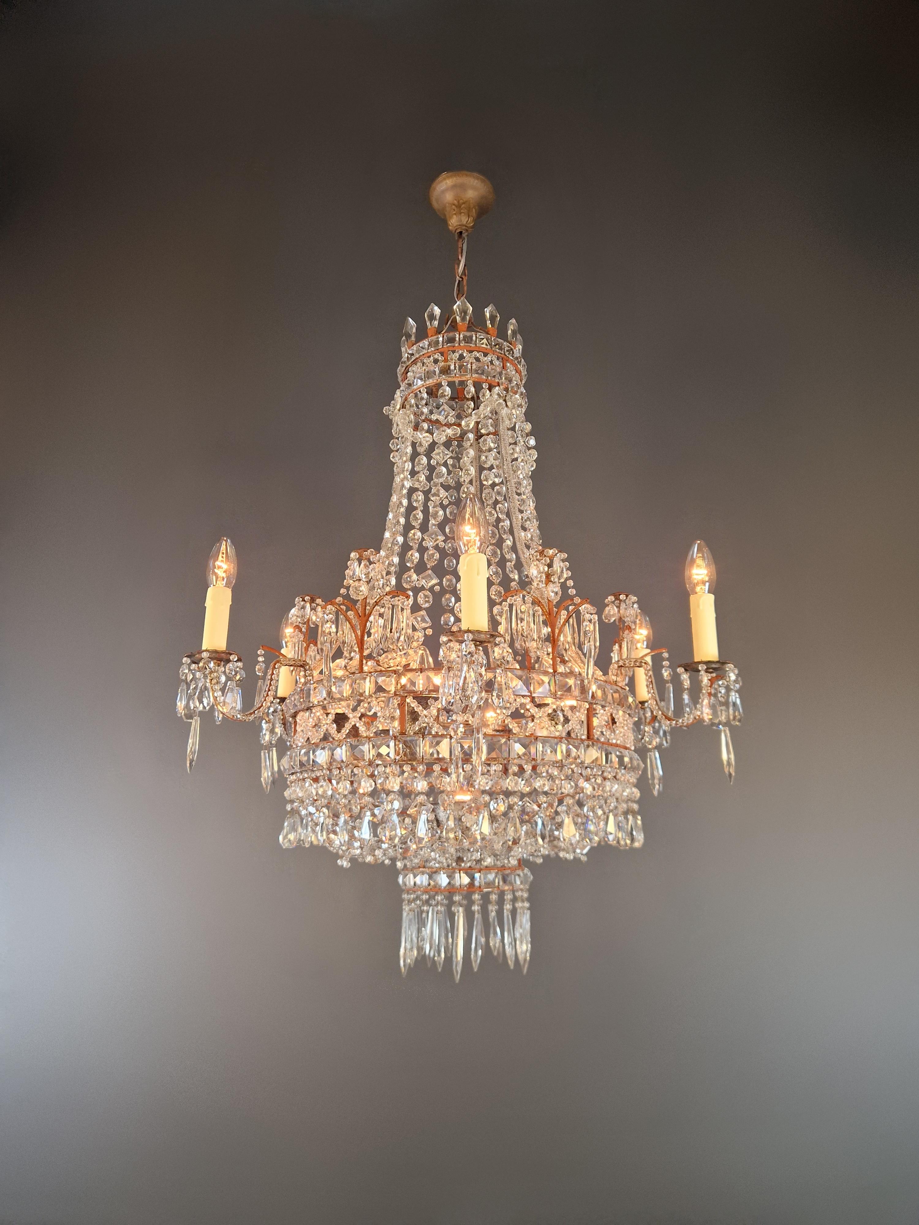 Crystal Magnificent French Rococo chandelier Antique Timeless elegance with history