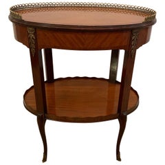 Magnificent French Style Mahogany and Satinwood Side Table