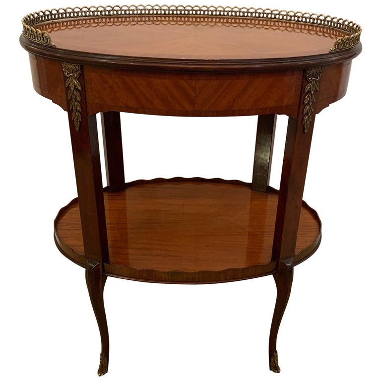 Magnificent French Style Mahogany and Satinwood Side Table at 1stDibs
