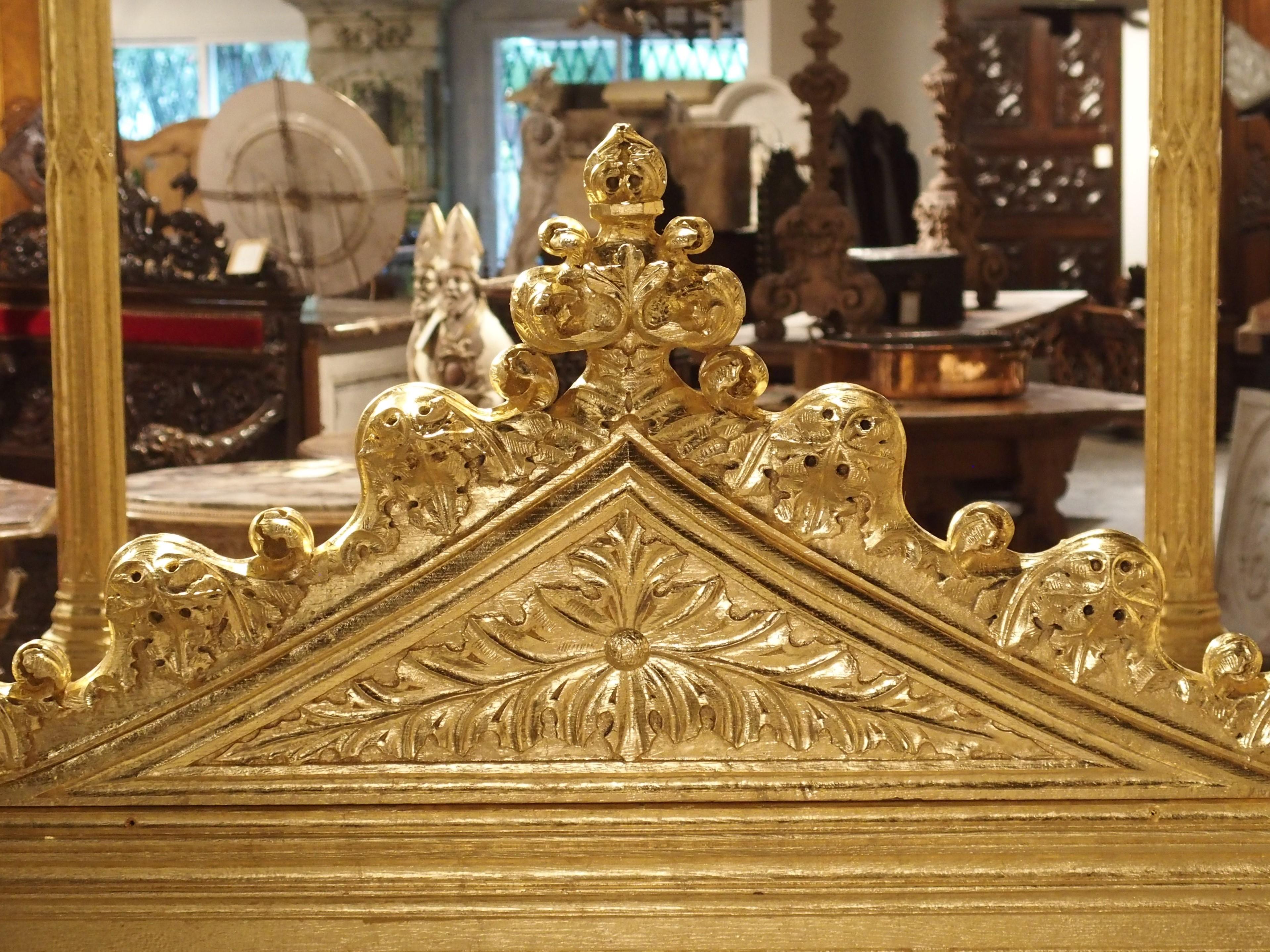 Magnificent Fully Carved Antique French Gothic Bed in 23.5-Karat Gold Leaf 8