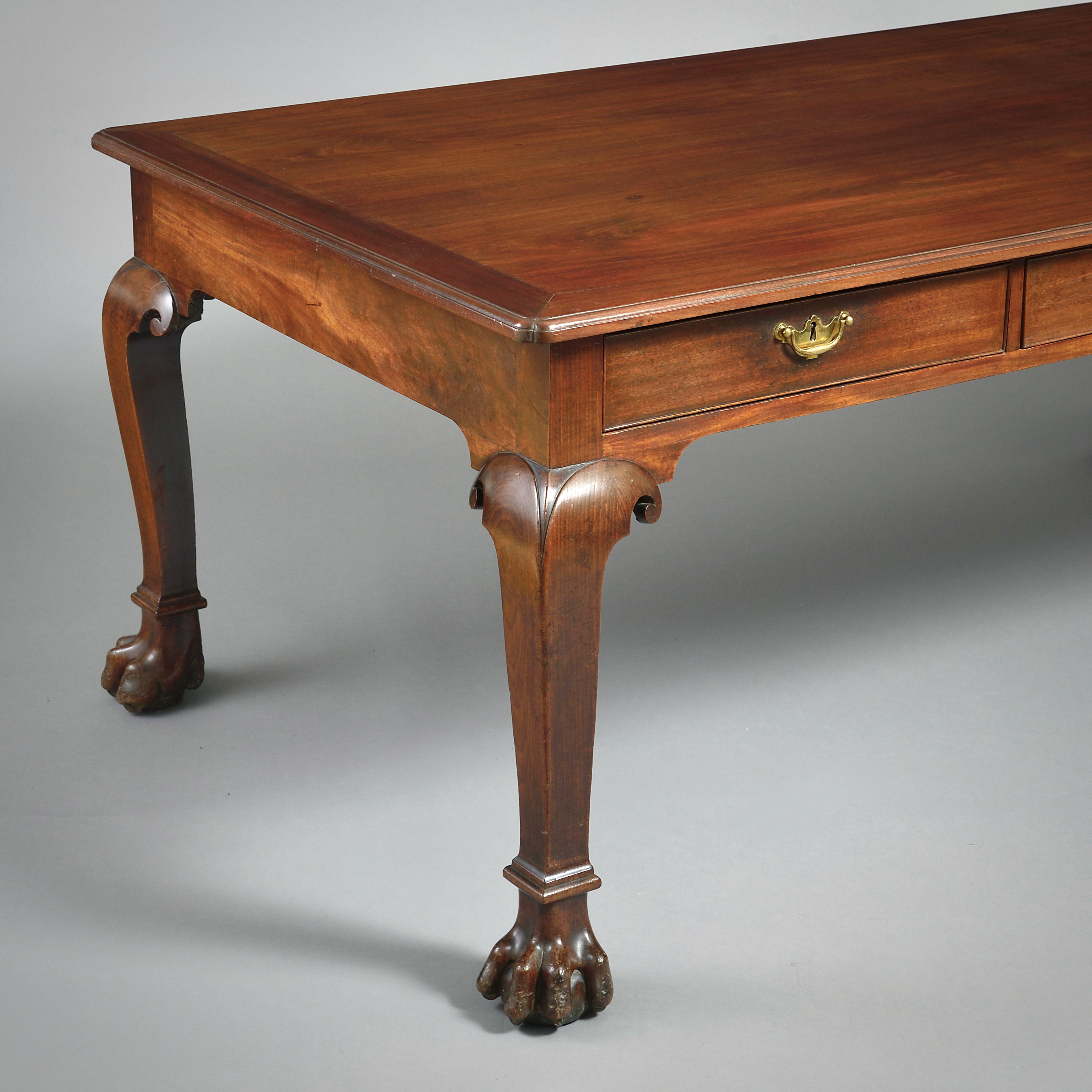 Magnificent George II Mahogany Library Table For Sale 1