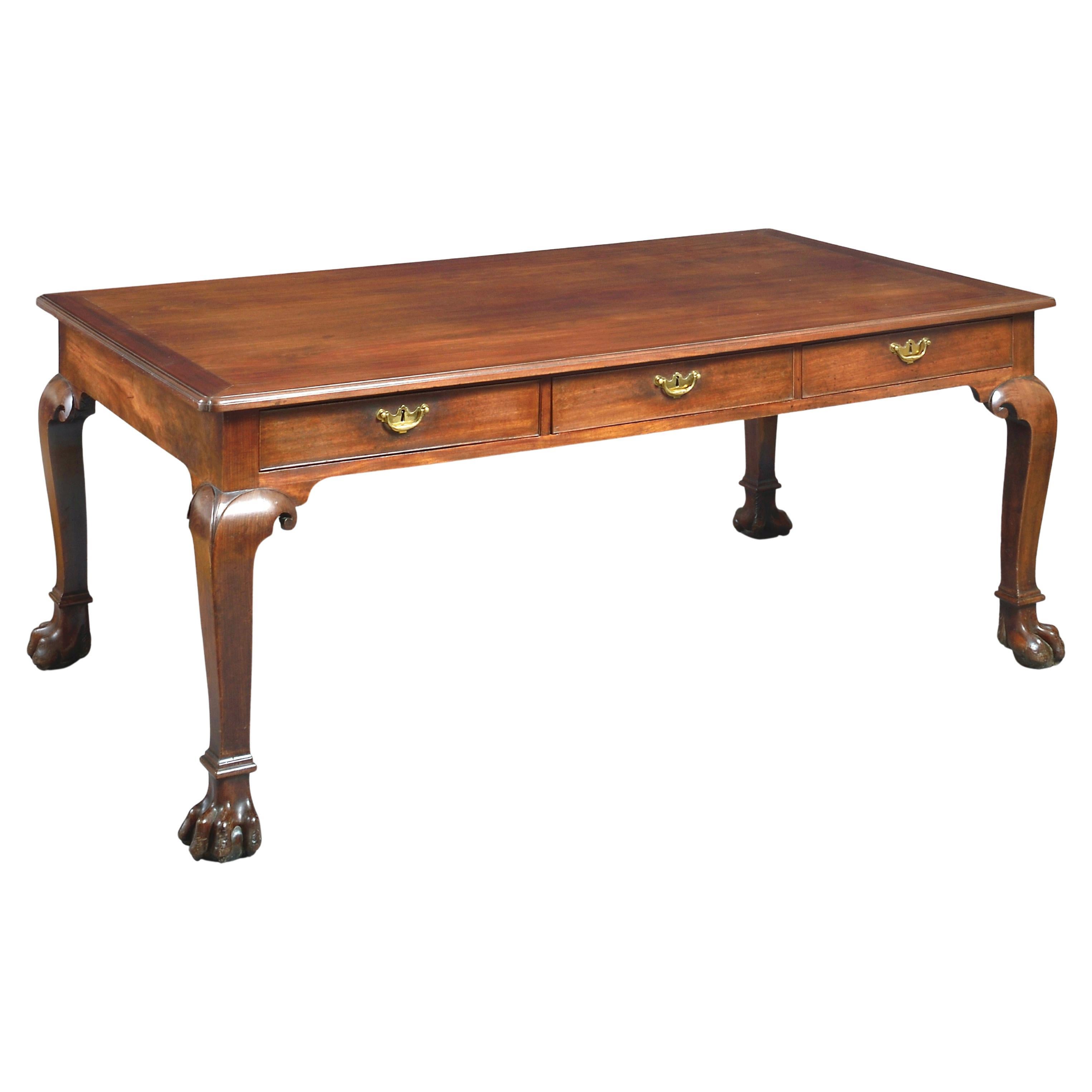 Magnificent George II Mahogany Library Table For Sale