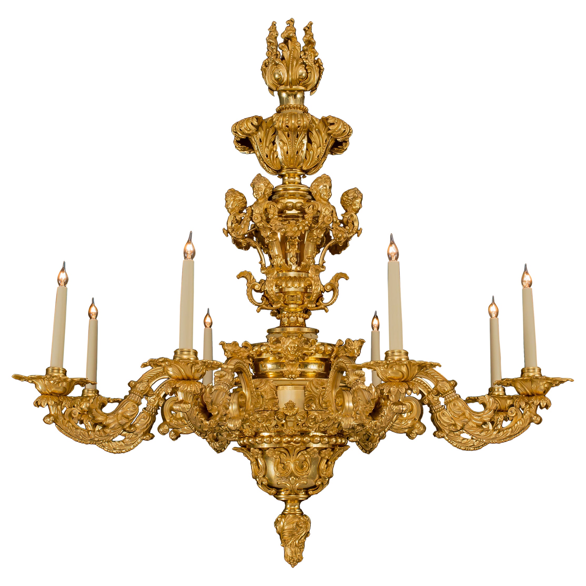 Magnífica araña de Ormolu de la época de Jorge IV de Messenger & Phipson en venta