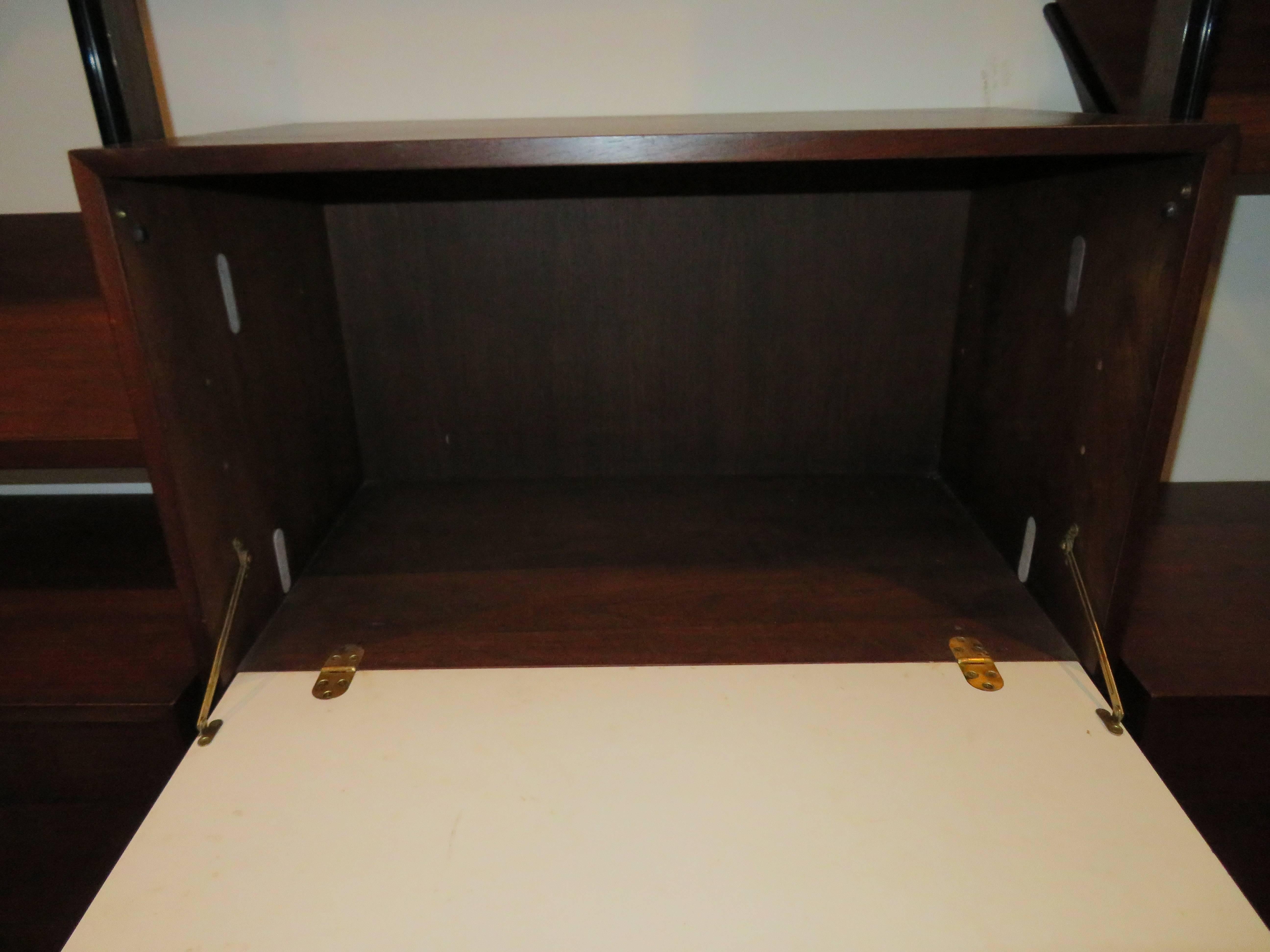 Mid-20th Century Magnificent George Nelson Omni System Three Bay Wall Unit Mid-Century Modern