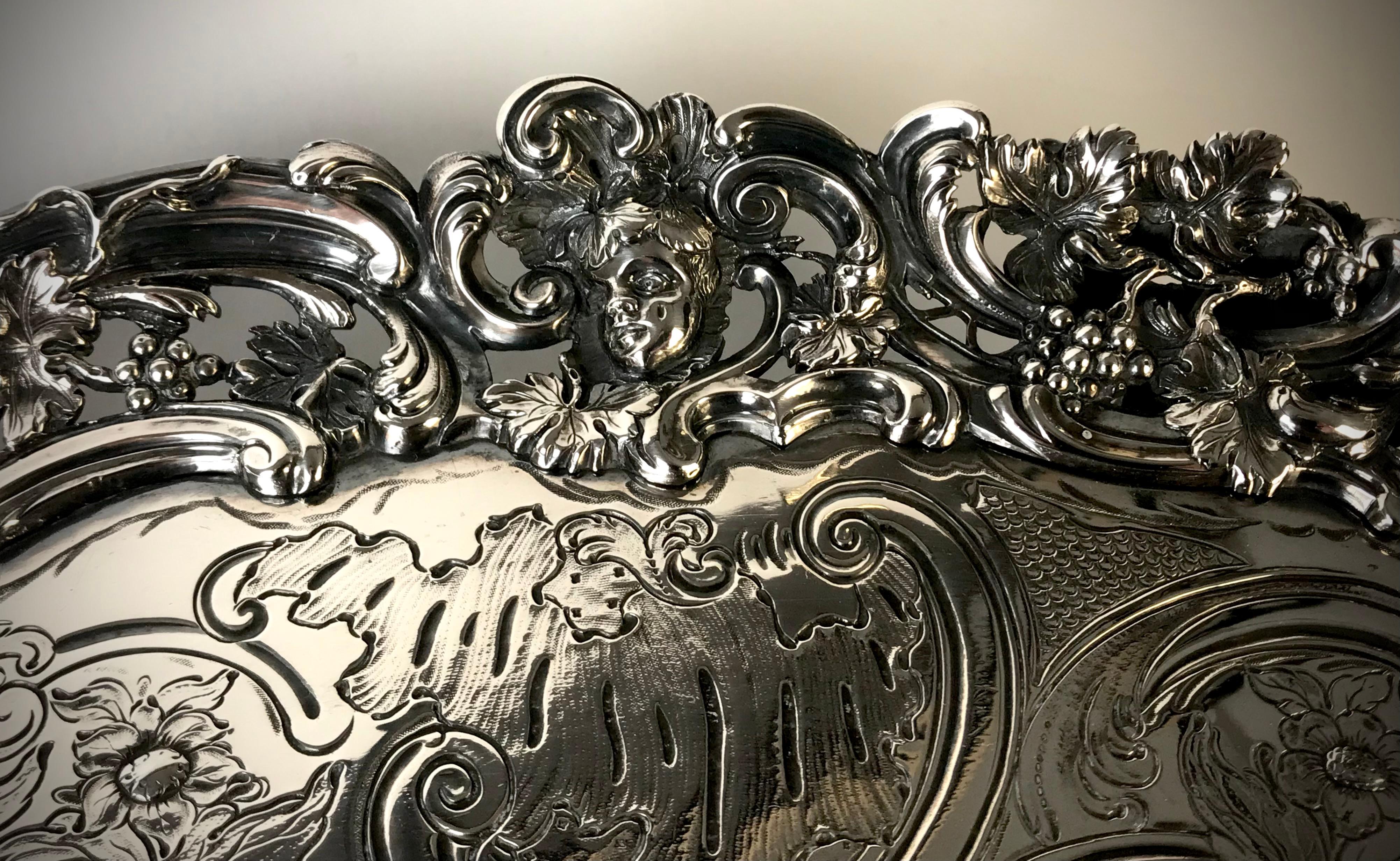 Magnificent Georgian Large Solid Silver Sterling Salver London 1762 Courtauld 2