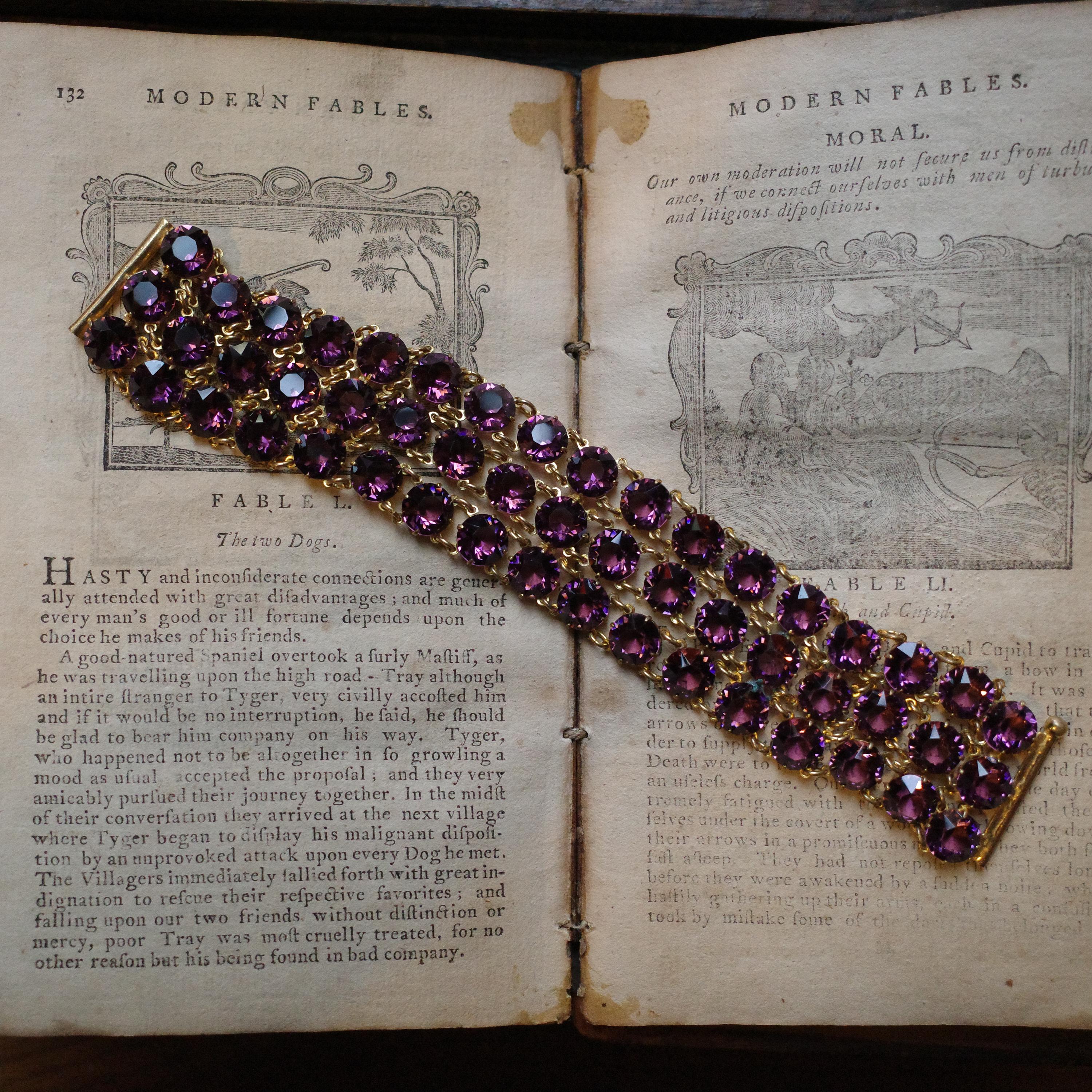 Magnifico bracciale georgiano in oro a basso tenore di carati con ametista, fatto a mano, 1800 ca. in vendita 5