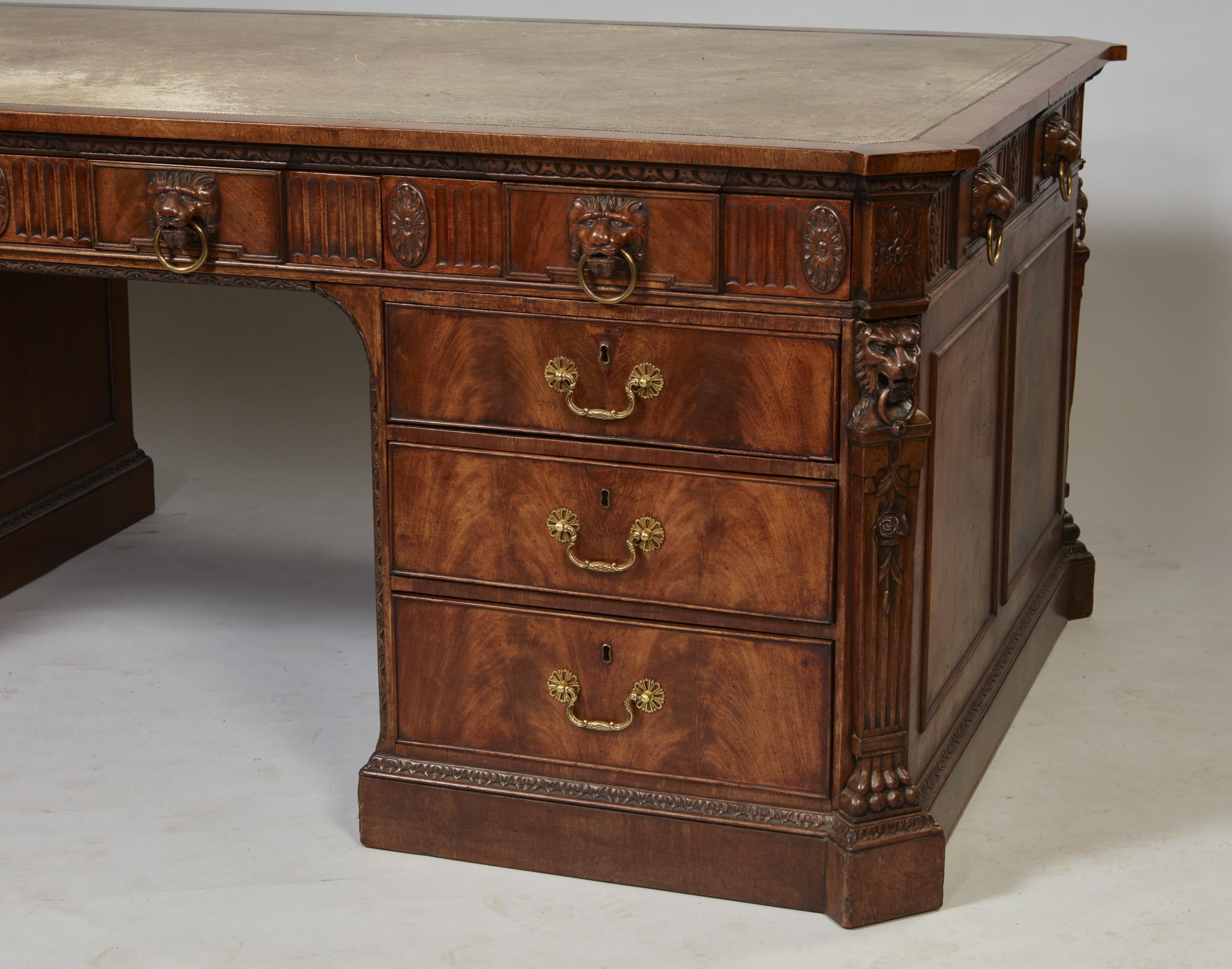 George IV Magnificent Georgian Partner's Desk