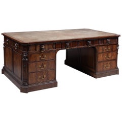 Antique Magnificent Georgian Partner's Desk