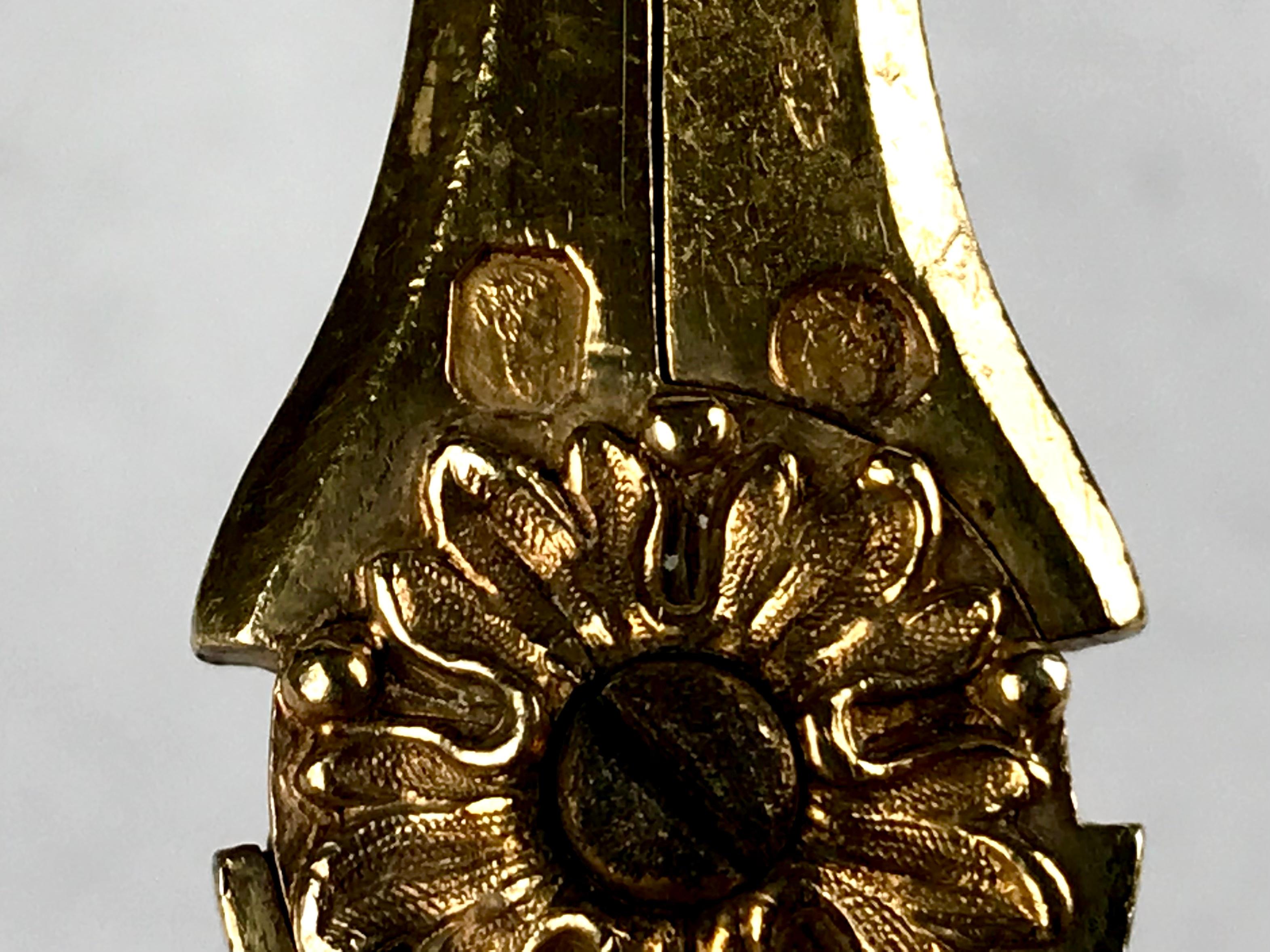 French Magnificent Georgian Solid Silver Sterling Gilt Grape Scissors Paris France 1819