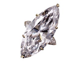 Magnifico anello con marquise e diamanti da 9+ carati certificato GIA