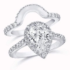 Magnifique parure de mariage en platine certifiée GIA avec 2,16 carats de diamants