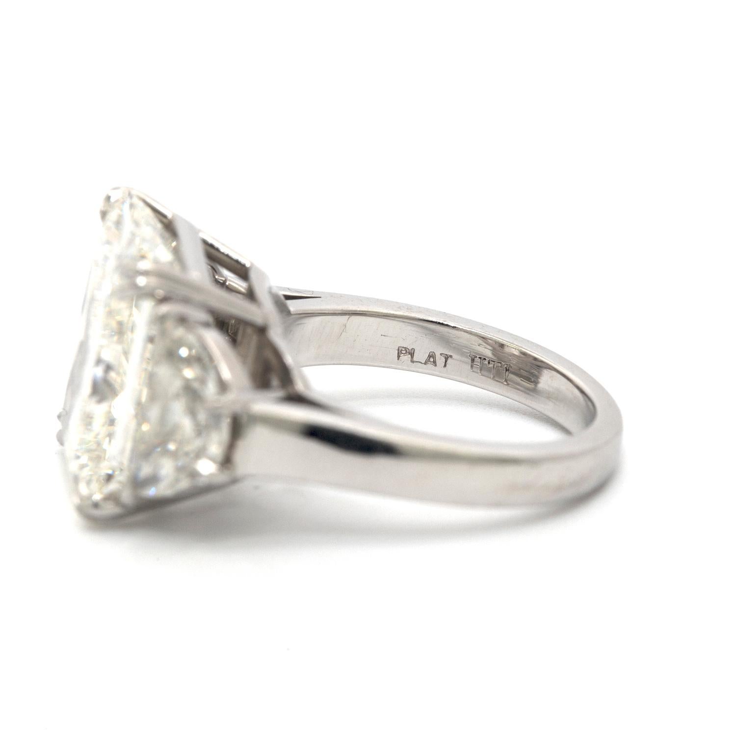 Modern Magnificent GIA Radiant 8.03 Carat in a Platinum Ring with Half Moons 2.01 Carat For Sale