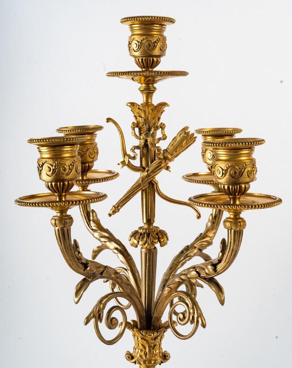 Magnificent Gilded Bronze Mantel Set 2