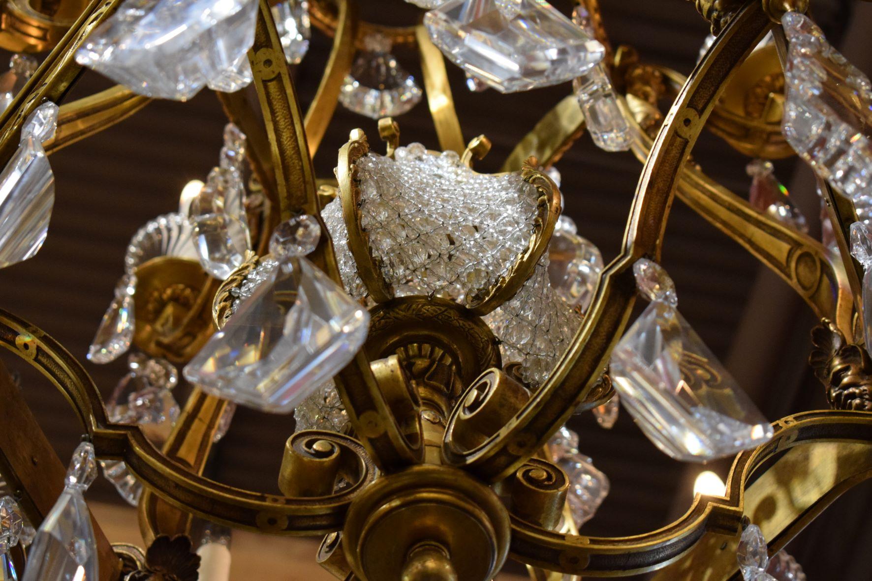 Magnificent Gilt Bronze and Crystal Chandelier 5