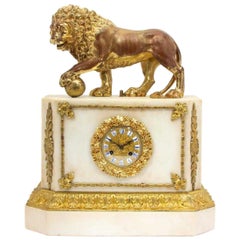 Magnificent Gilt Bronze and Marble Clock