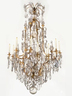Magnificent Gilt Bronze & Cut Crystal Chandelier by Baccarat