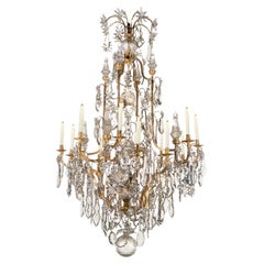 Magnificent Gilt Bronze & Cut Crystal Chandelier by Baccarat