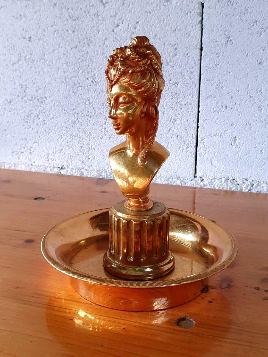 Magnificent Gilt Bronze Ring Holder, Period: Art Deco, Marie-Antoinette Effigy In Excellent Condition For Sale In CRÉTEIL, FR