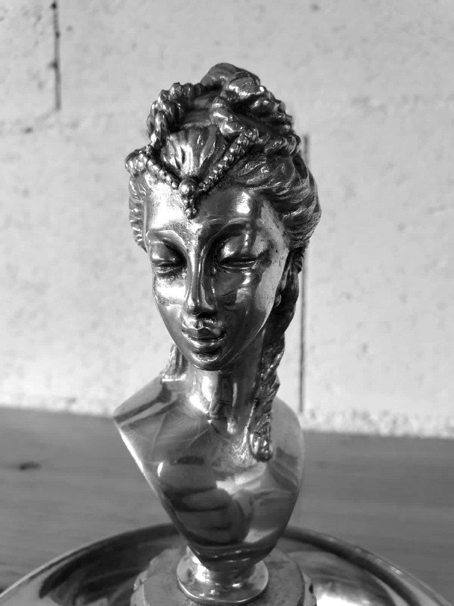 Magnificent Gilt Bronze Ring Holder, Period: Art Deco, Marie-Antoinette Effigy For Sale 1