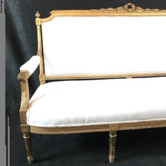 Magnificent Giltwood Louis XVI Directoire French Sofa Settee