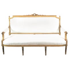 Magnificent Giltwood Louis XVI Directoire French Sofa Settee