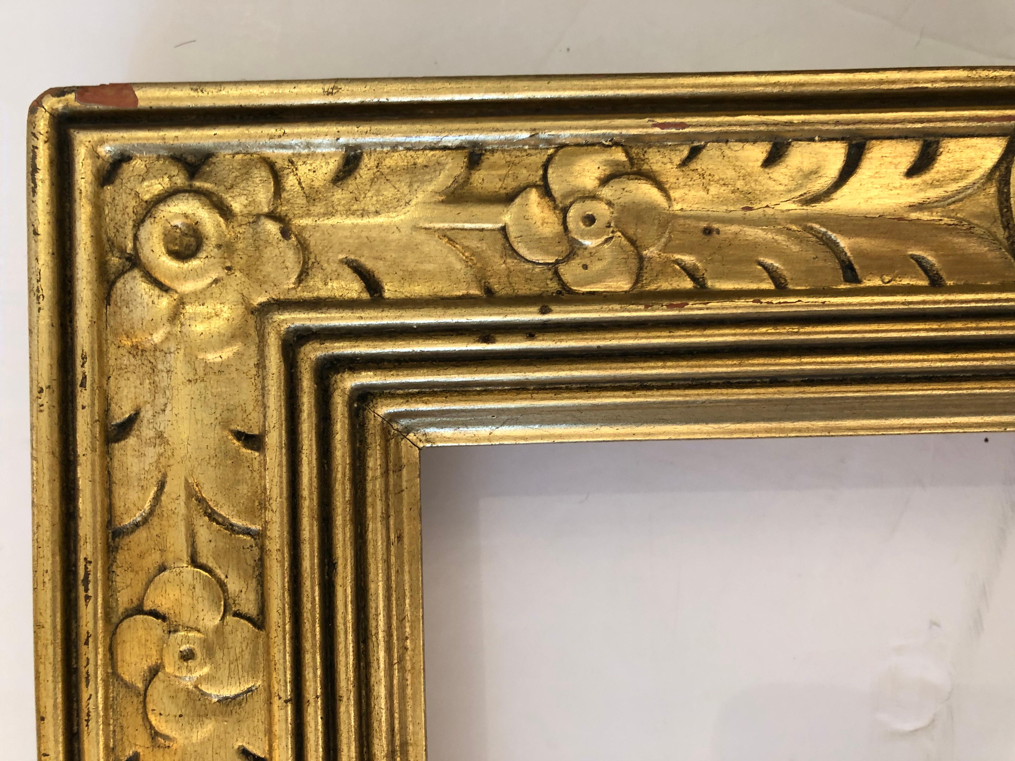 Magnifique cadre Art Nouveau en bois doré Newcomb Macklin avec grand cadre en vente 3