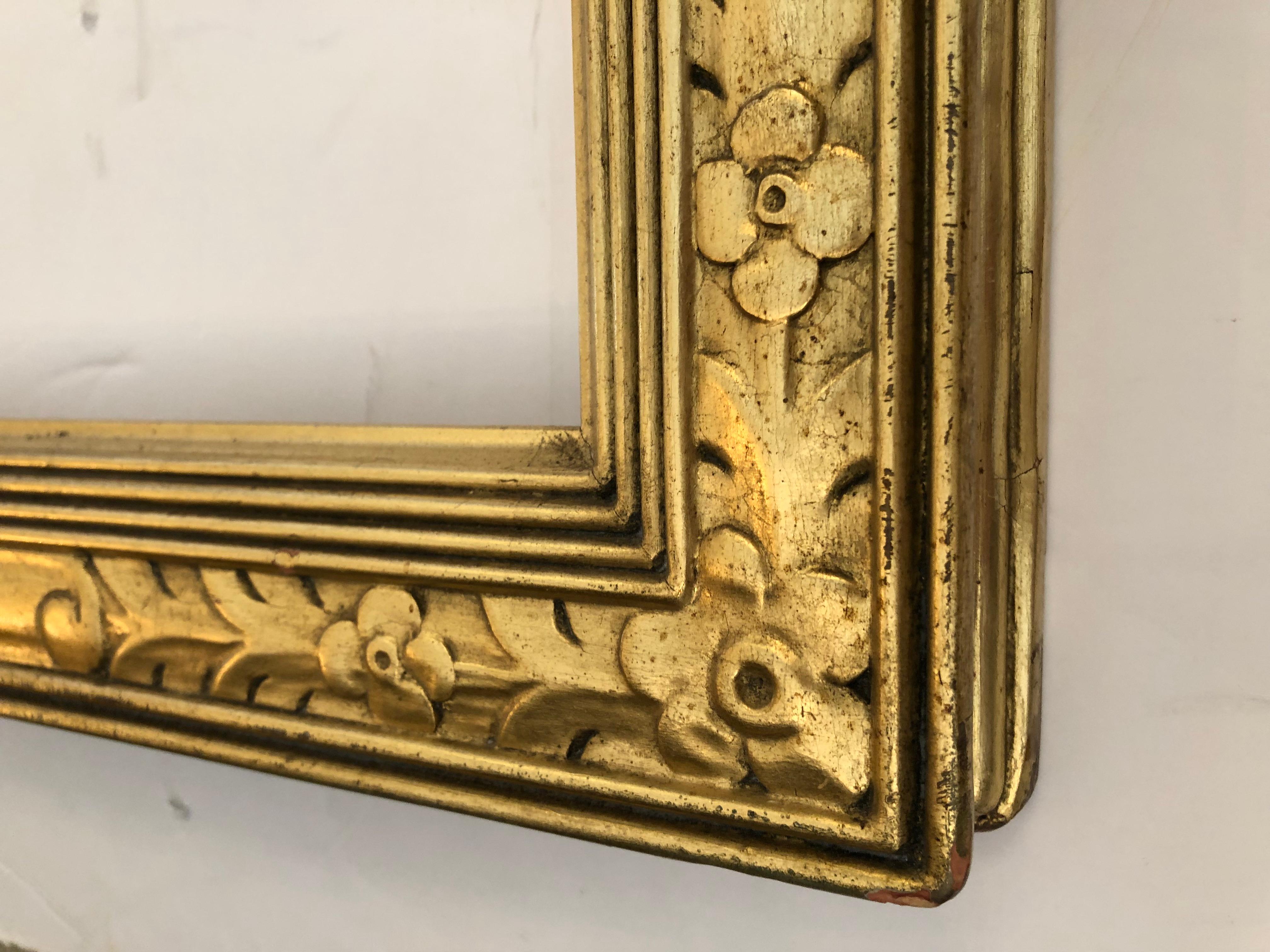 Magnifique cadre Art Nouveau en bois doré Newcomb Macklin avec grand cadre en vente 4